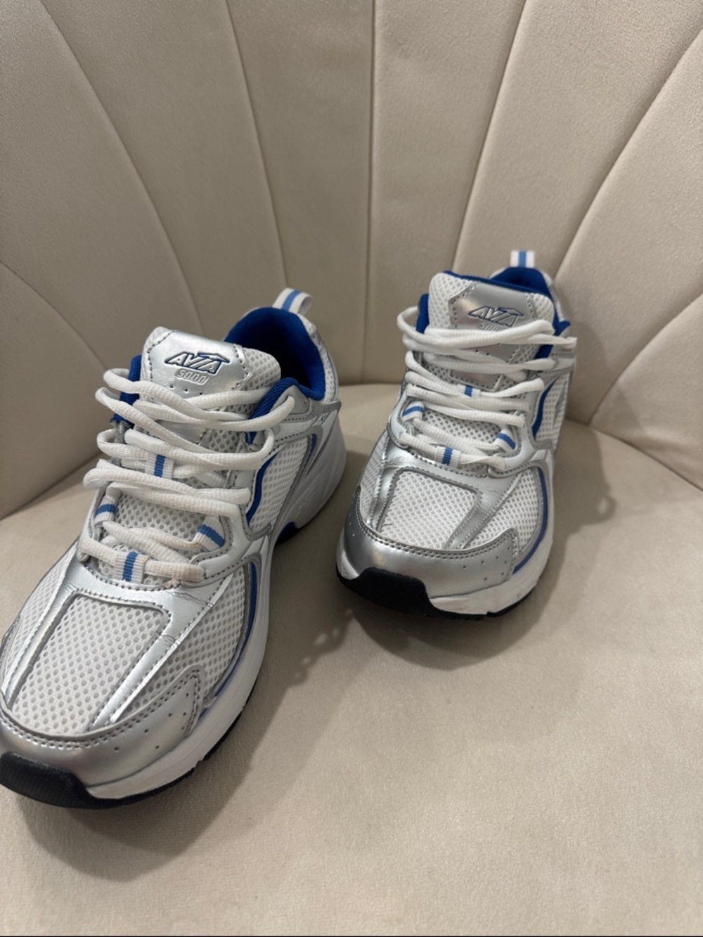 Avia White and Blue Women’s Running Sneakers